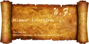 Wimmer Fruzsina névjegykártya